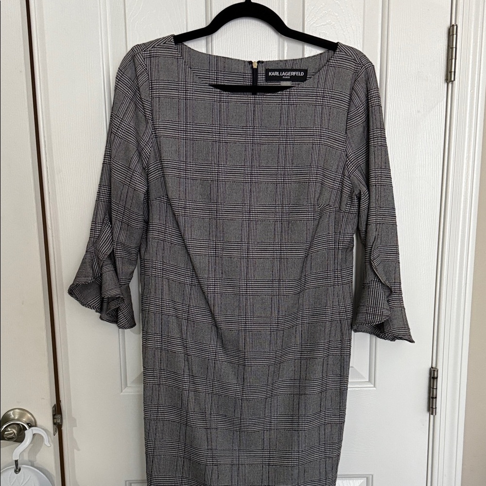 Karl Lagerfeld Black and White Checkered Dress